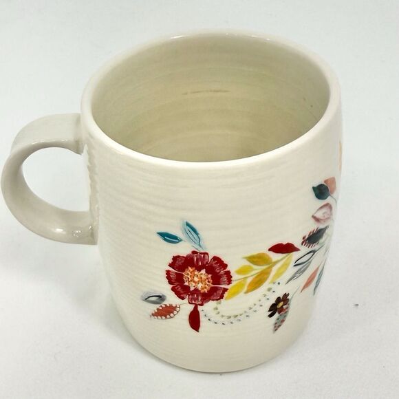 Anthropologie Starla M. Halfmann Petal Pallette Monogram N Floral Artisan Mug - Picture 4 of 16